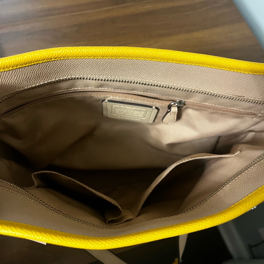 Coach Beige and Yellow Tote Bag - Picture 4 of 4